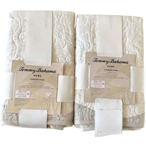 Tommy Bahama Molokai Pre-washed Cotton Quilted Standard Shams Floral Tropical - Picture 2 of 8